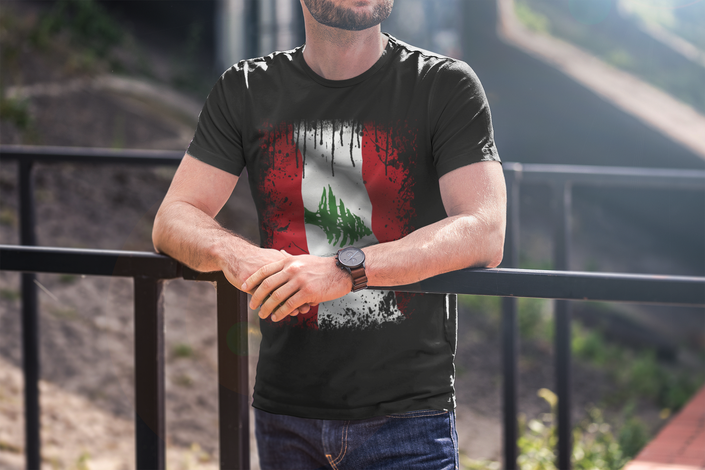 Timeless Resilience: Lebanon's Flag in Distressed Style
