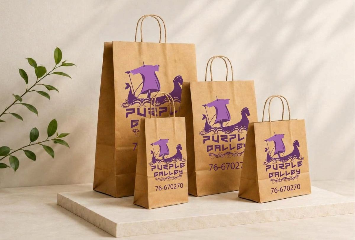 Kraft paper shopping bags with KAMEO branding